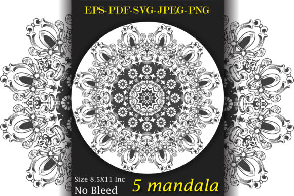 5 Ornamental Adult Mandala Coloring Page