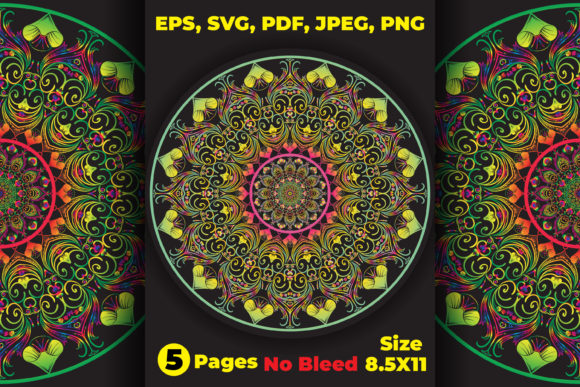 5 Swirl Mandala Graphics for Coloring Pages & Amp Crafts