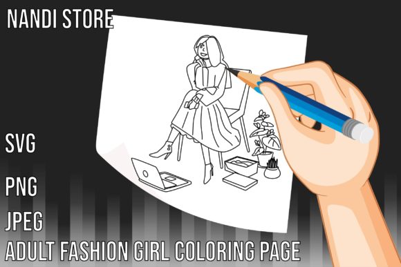 ADULT FASHION GIRL KDP COLORING PAGE: A Designer’s Embroidery Review