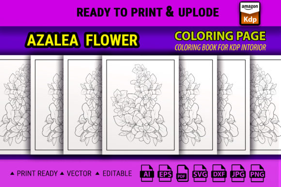 Azalea Flower Coloring Book for Adult