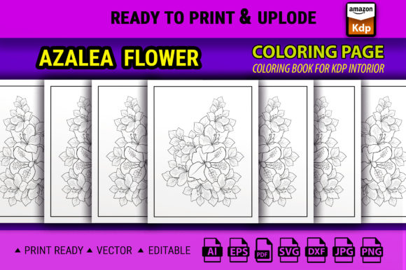 Azalea Flower Coloring Pages Amp Graphics for Adules