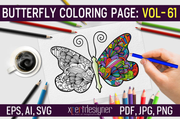 Butterfly Coloring Page 61: Graphics & Coloring Pages Amp