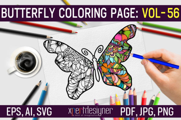Butterfly Coloring Page for Adults 56 Graphics & Coloring Pages Amp