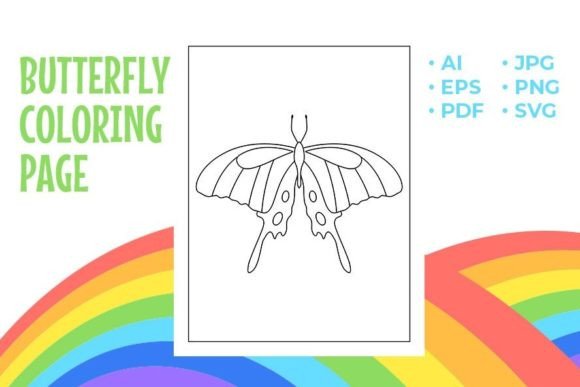 Butterfly Coloring Page Graphics for KDP & Coloring Pages Amp