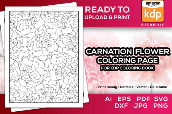 Carnation Flower Coloring Page Graphics & Coloring Pages Amp