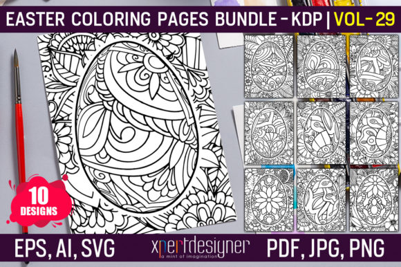 Easter Coloring Pages Vol - 29: Graphics & Coloring Pages Amp
