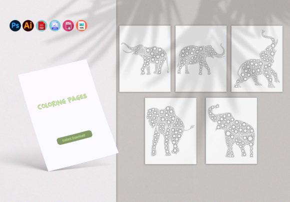 Elephant Coloring Pages for Adults KDP Graphics & Coloring Amp