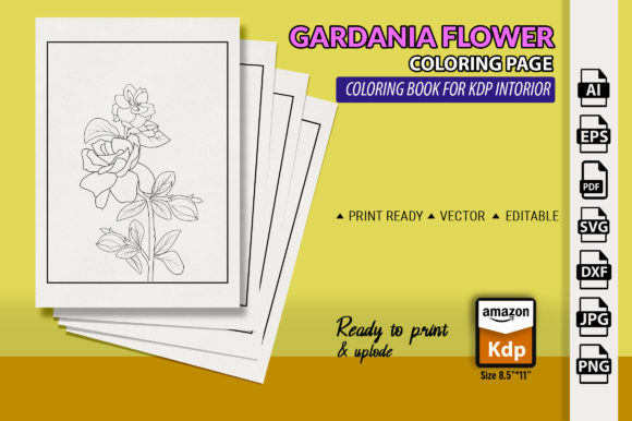 Gardania Jasmin Coloring Page: Graphics & Coloring Pages Amp