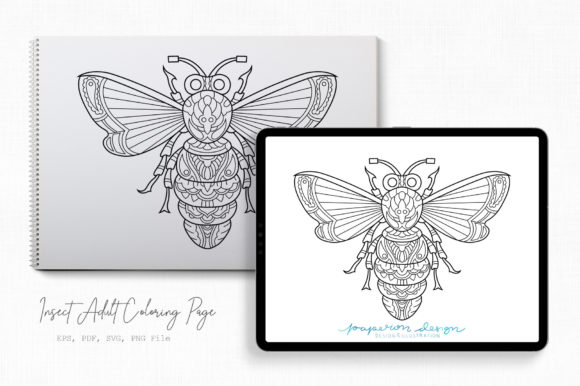 Insect Adult Coloring Page: Graphics & Coloring Pages Amp