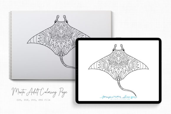 Manta Adult Coloring Page: Graphics & Coloring Pages Amp