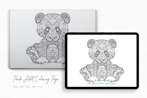 Panda Adult Coloring Page: Graphics & Coloring Pages Amp Review