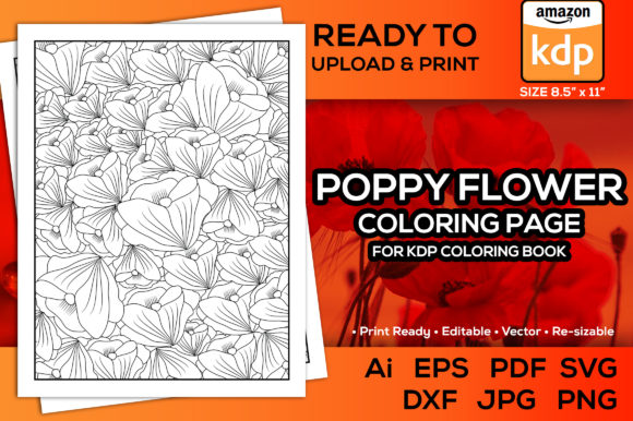 Red Poppy Flower Coloring Page Graphics & Coloring Pages Amp