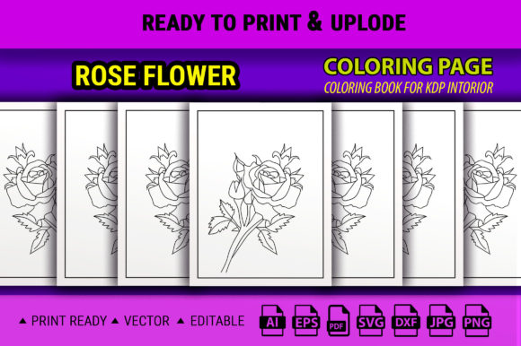 Rose Flowers Coloring Page: Graphics & Coloring Pages Amp