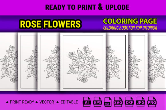 Rose Flowers for Adult Coloring Pages Amp & Graphics