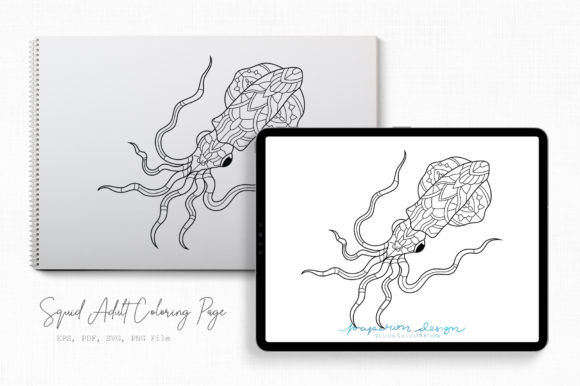 Squid Adult Coloring Page: Bold Graphics for Coloring Pages Amp