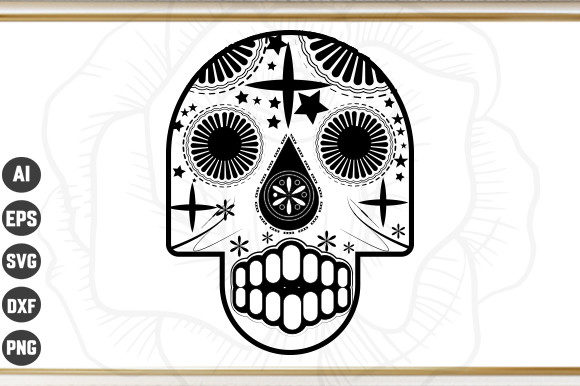 Sugar Skull Coloring Page Design for Branding Graphics