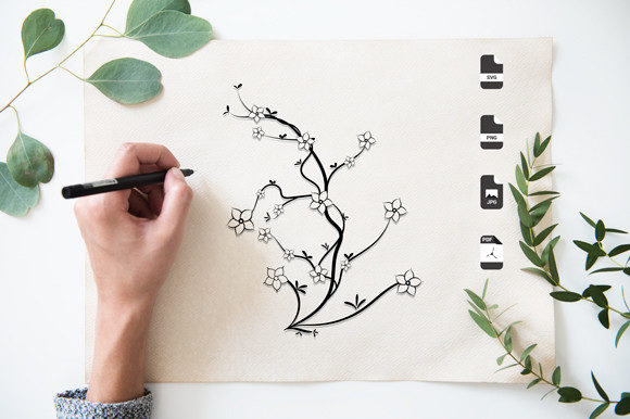 Vector Nature Illustration Coloring Page: Graphics & Amp