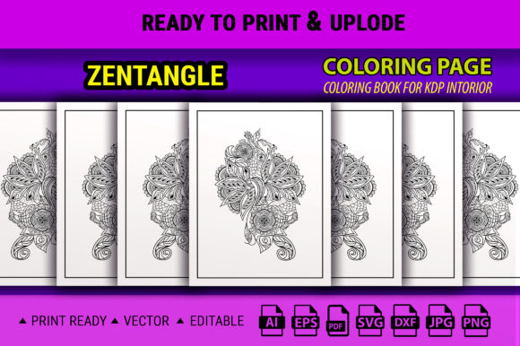 Zentangle Design Coloring Page for Adult Review